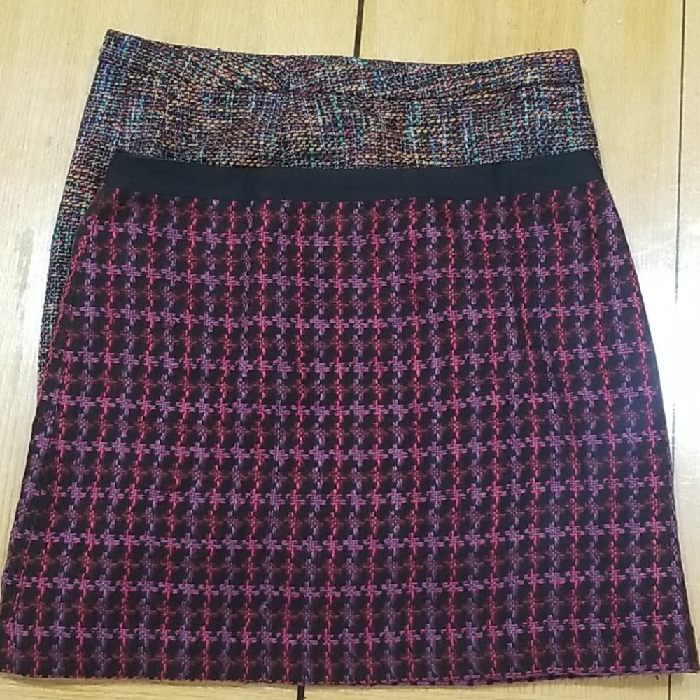 2 LOFT skirts tweed